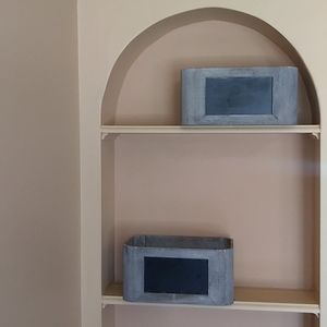 Gray chalkboard storage bins Home and Office decor